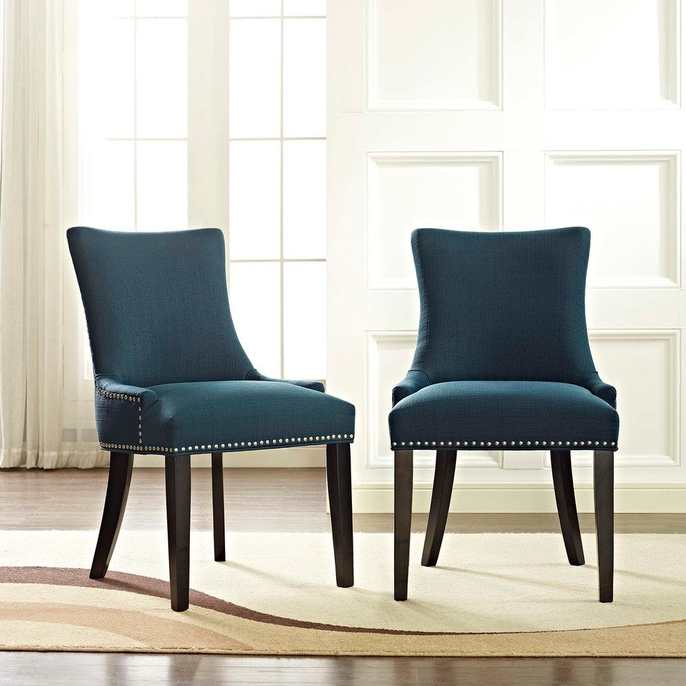 Modern Azure Marquis Dining Side Chair Fabric Set of 2
