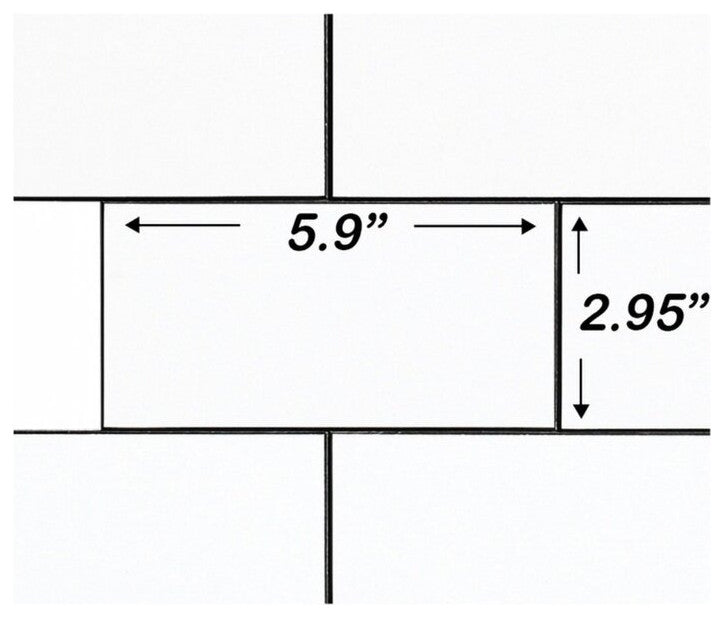 Matte White 3" X 6" Aluminum Peel & Stick Subway Tile, 1 box