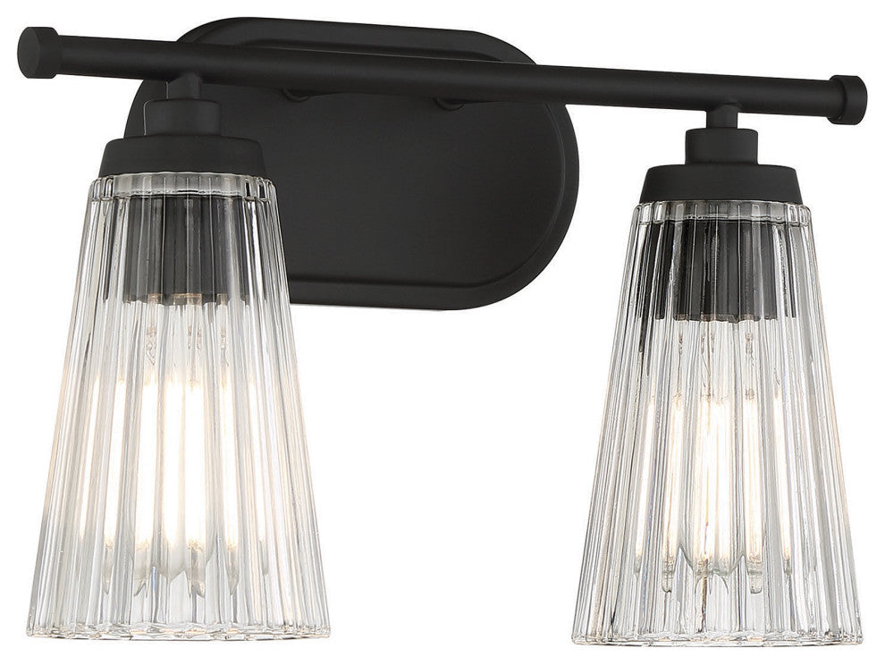 Chantilly 2-Light Bathroom Vanity Light, Matte Black