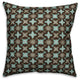 Folk Floral Pattern, Blue and Brown Throw Pillow, 20"x20"