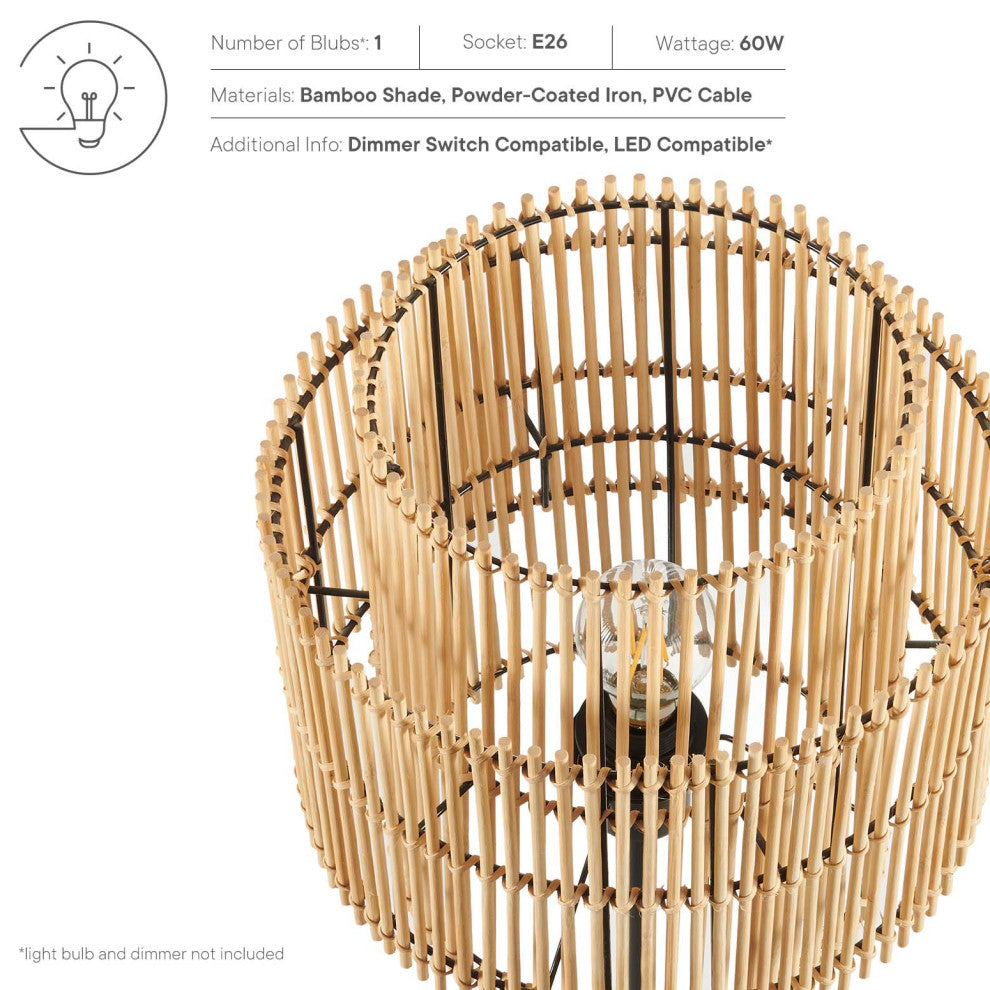 Table Lamp, Natural, Wood, Modern, Living Kitchen Cafe Bistro Hotel Restaurant