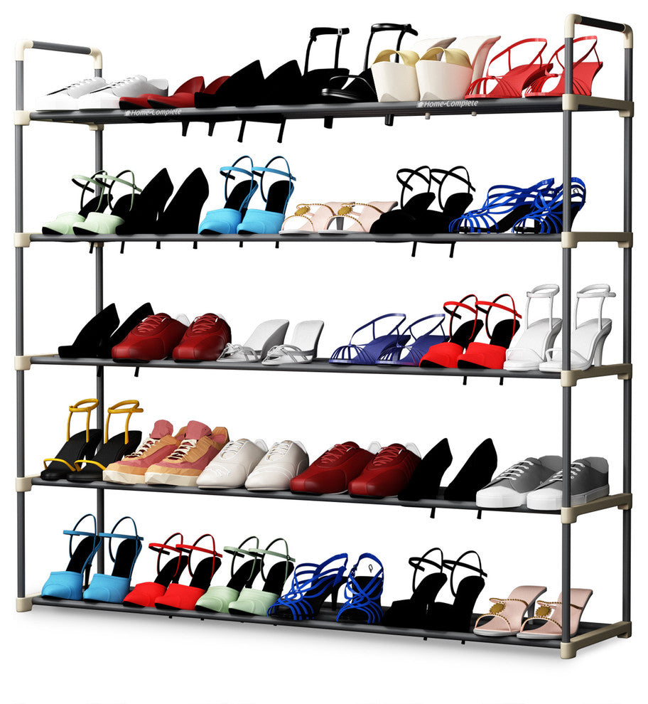 Shoe Rack with 5 Shelves-Five Tier Storage for 30 Pairs by Home-Complete