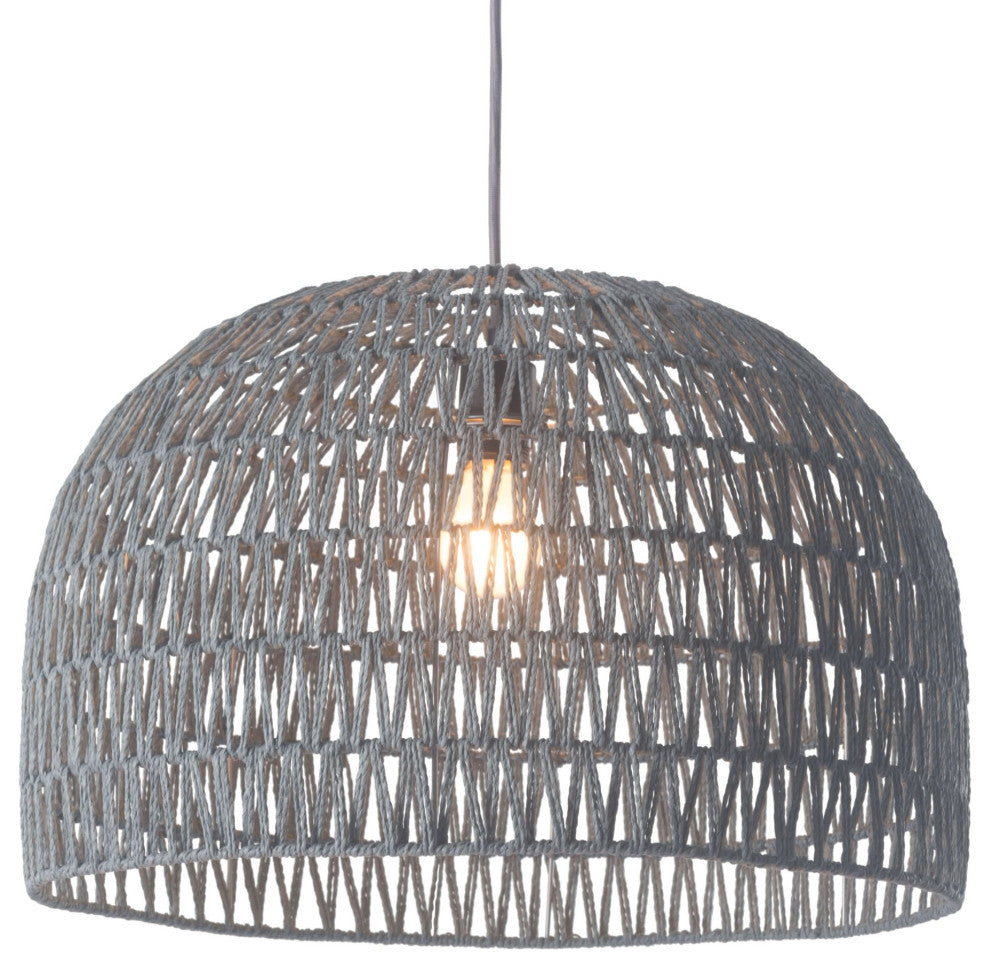 Pendant Ceiling Light Fixture, Steel Metal, Paper, Gray, Lounge Cafe Lobby