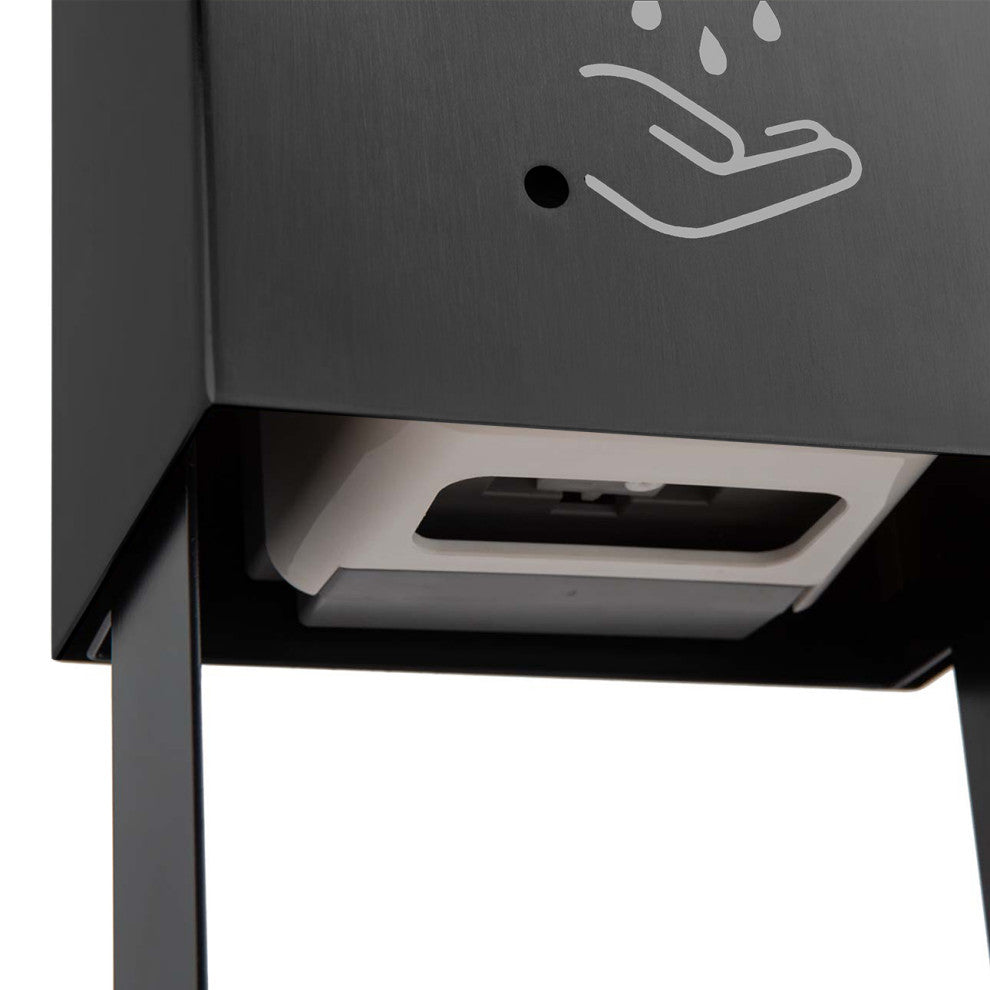 Luxe Tabletop Touchless Hand Sanitizer Dispenser, 21", Matte Black, Powermist