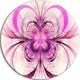 Purple Fractal Flower Pattern, Floral Digital Art Round Wall Art, 23"