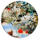 Spring Motif With Small White Flowers, Floral Disc Metal Wall Art, 38"