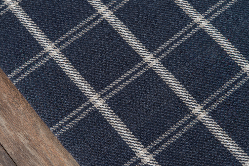 Erin Gates by Momeni Marlborough Dover Hand Woven Wool Area Rug, Navy, 2'x3'