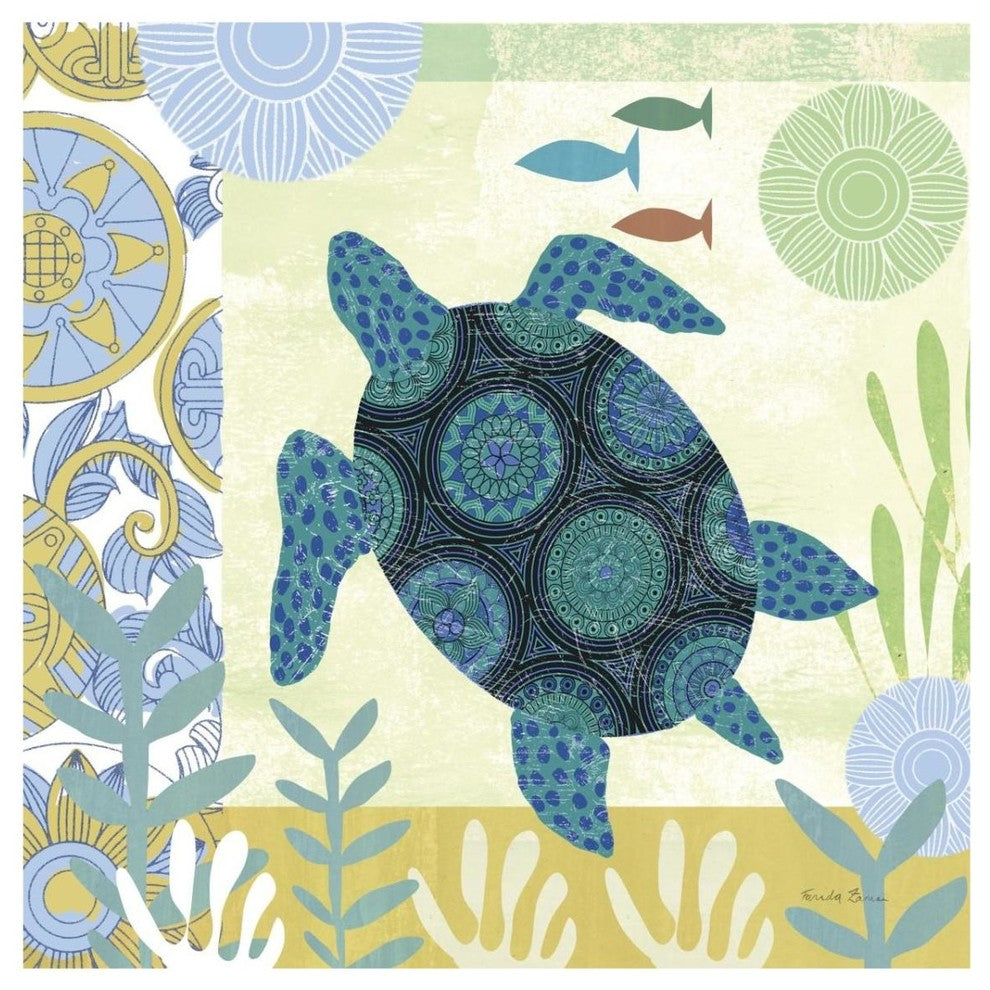 "Underwater World IV" Digital Paper Print by Farida Zaman, 32"x32"