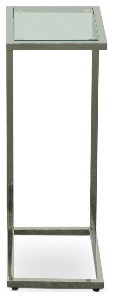 Aggie Computer Tray Table, Harvest Oak and Aged Iron, Chrome