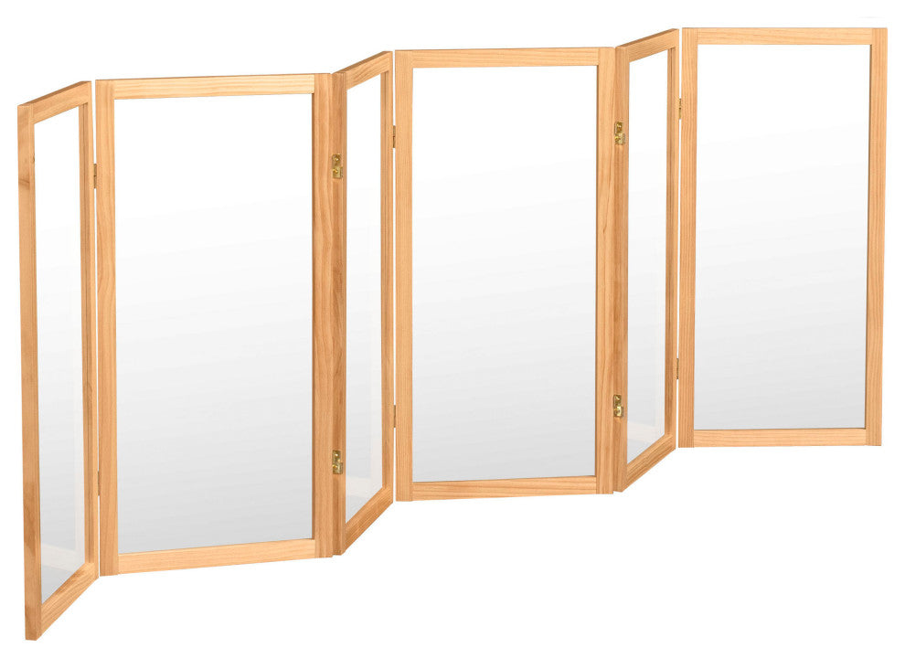 3' Tall Clear Screen, Natural, 6 Panels or More