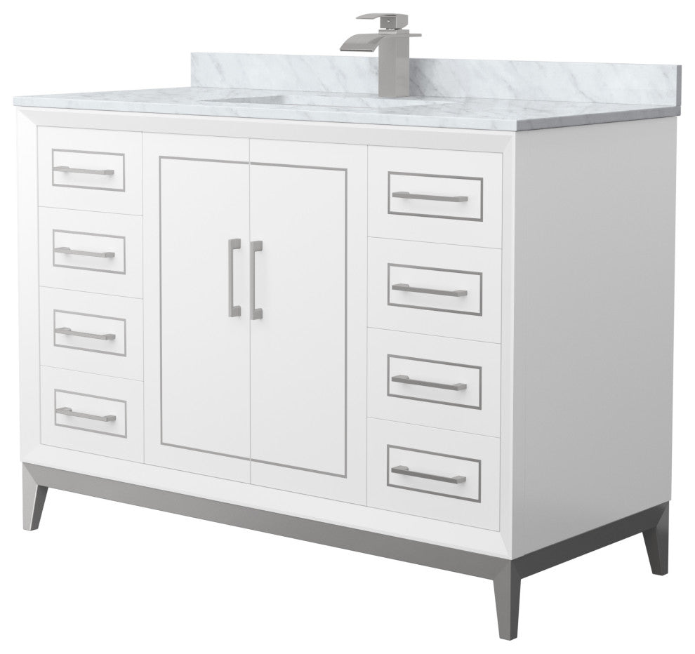 Marlena 48" Single Vanity, Top, Nickel Trim