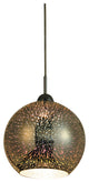 1-Light Globe Pendant LED Light, Hand Blown 3D Glass