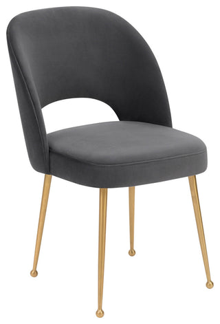 Swell Dark Grey Velvet Chair - Grey