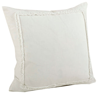 Mathilde Ruffled Design Throw Pillow, Ivory