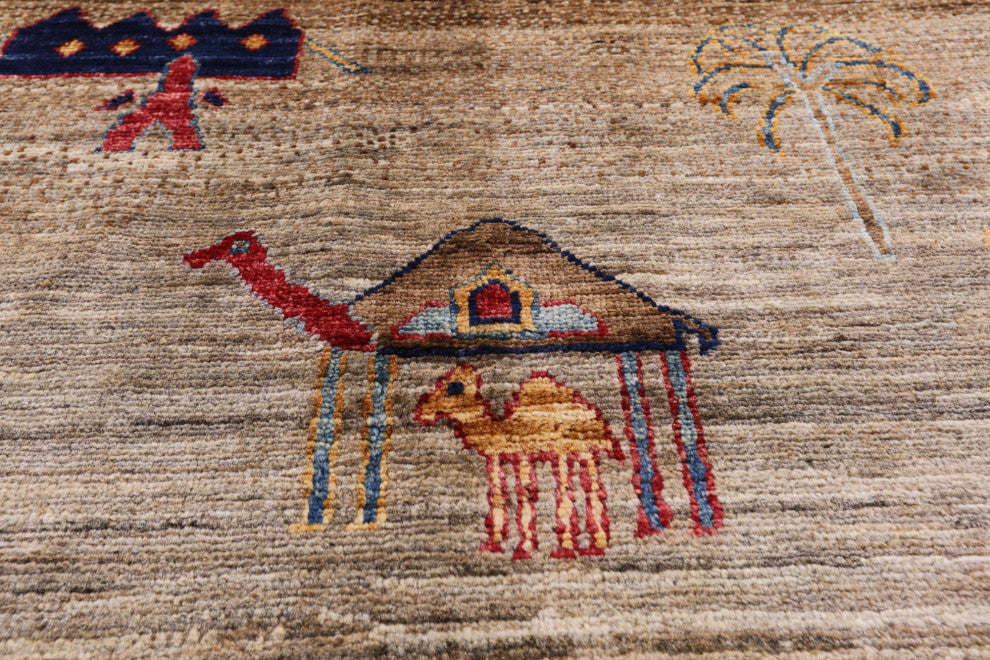 6' 5" X 9' 8" Persian Gabbeh Tribal Handmade Rug Q7933