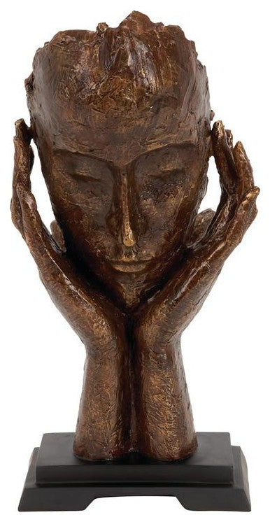 Brown Traditional People Sculpture, 5"x8"x16"
