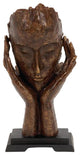 Brown Traditional People Sculpture, 5"x8"x16"