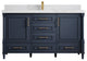 Aberdeen 60 Single Bathroom Vanity in Hale Navy Blue  2" Calacatta Nuvo