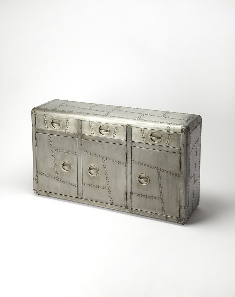Butler Specialty Industrial Chic 3 Drawer Sideboard In Gray