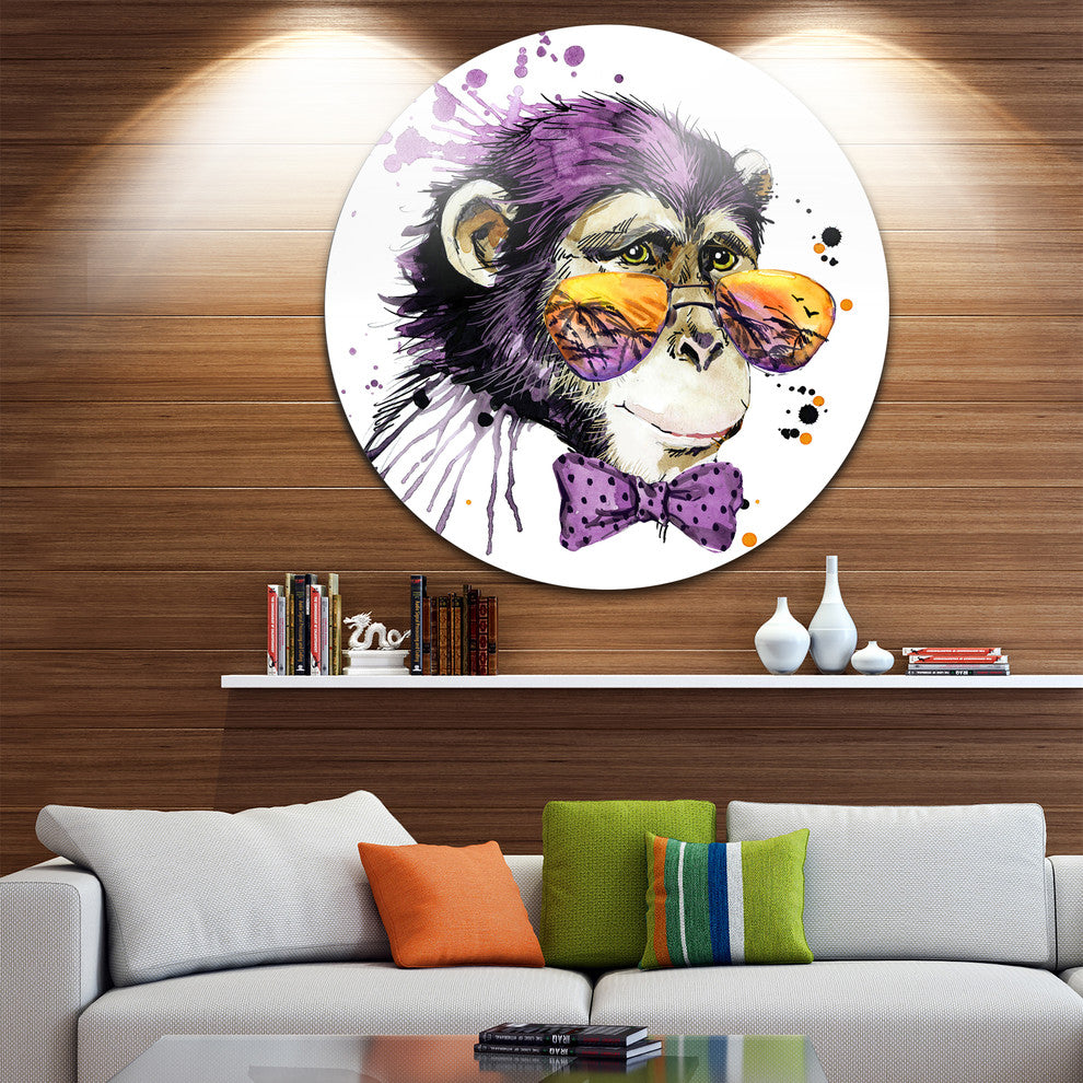 Cool Monkey, Animal Round Wall Art, 23"