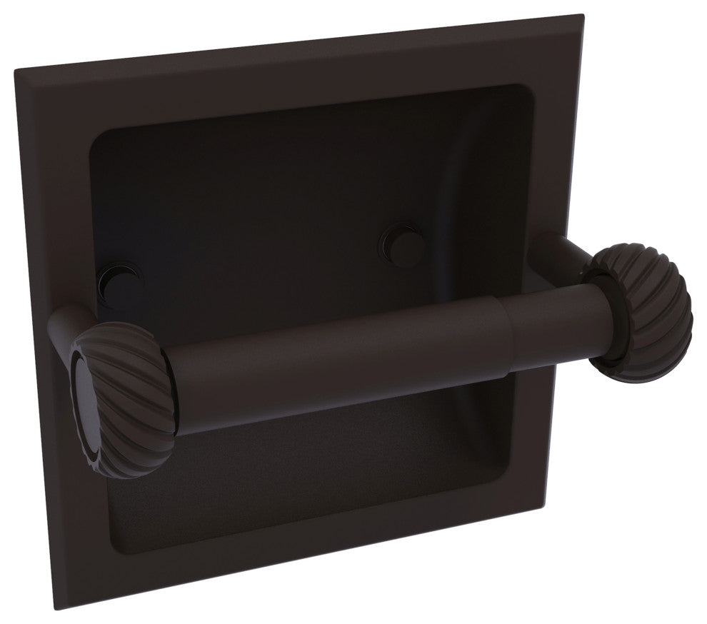 Continental Recessed Toilet Tissue Holder With Twisted Accent, Oil Rubbed Bronze