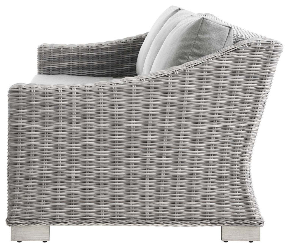 Lounge Sectional Sofa Chair Set, Rattan, Wicker, Gray, Modern, Outdoor