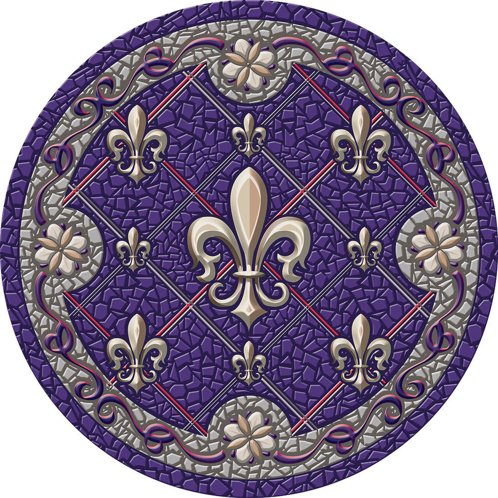 Drop-In Fleur de Lis Vinyl Swimming Pool Mat, 59" X 59"