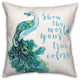 True Colors Peacock 3 18x18 Spun Poly Pillow