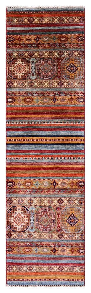 2' 4" X 8' 2" Khorjin Super Kazak Hand Knotted Wool Runner Rug Q10847