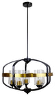 Contemporary-Style Black/Bronze 5 Light Large Pendant 24" Wide