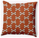 18" x 18" Cross Bones Indoor/Outdoor Polyester Throw Pillow, Sienna