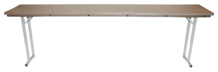 Large Folding Table, Recessed Steel Legs & Spacious Rectangular Top, Brown