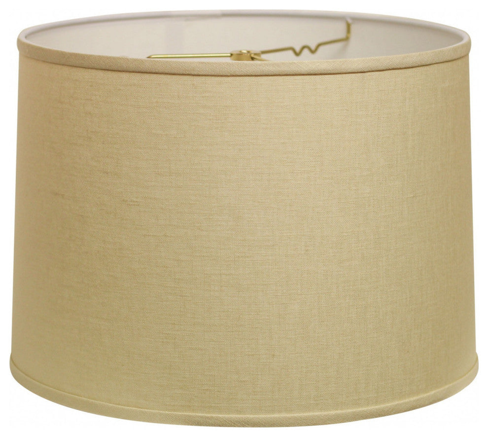 13" Parchment Beige Throwback Drum Linen Lampshade