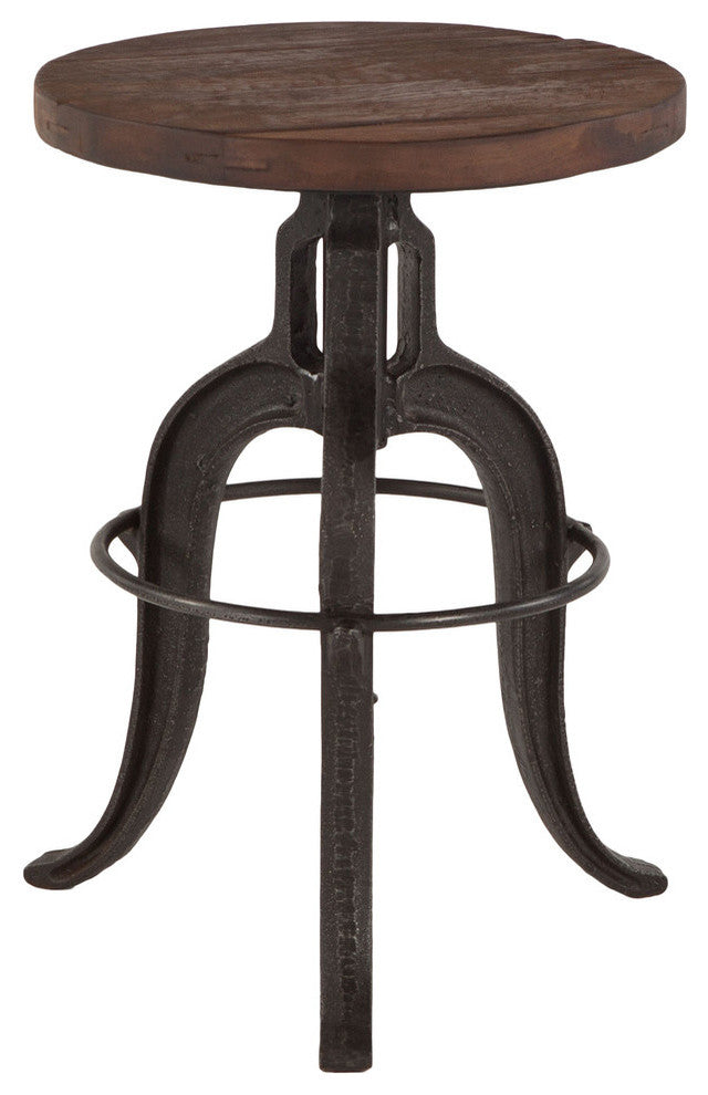 Paxton Adjustable Recycled Teak Bar Stool