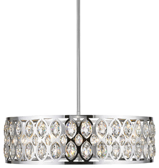 Z-Lite 6010-30 Dealey 8 Light 30"W Crystal Drum Chandelier - Chrome