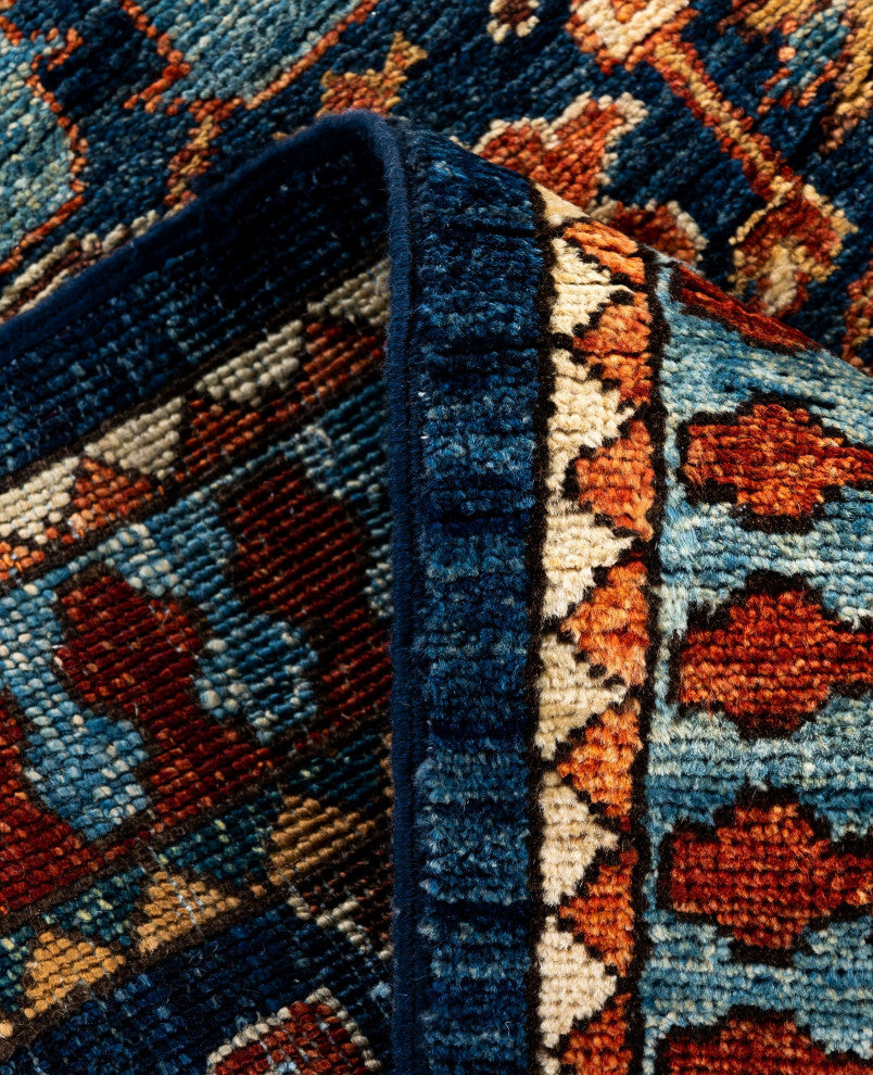 Serapi One-of-a-Kind Hand-Knotted Area Rug Blue, 2'11" x 8'2"