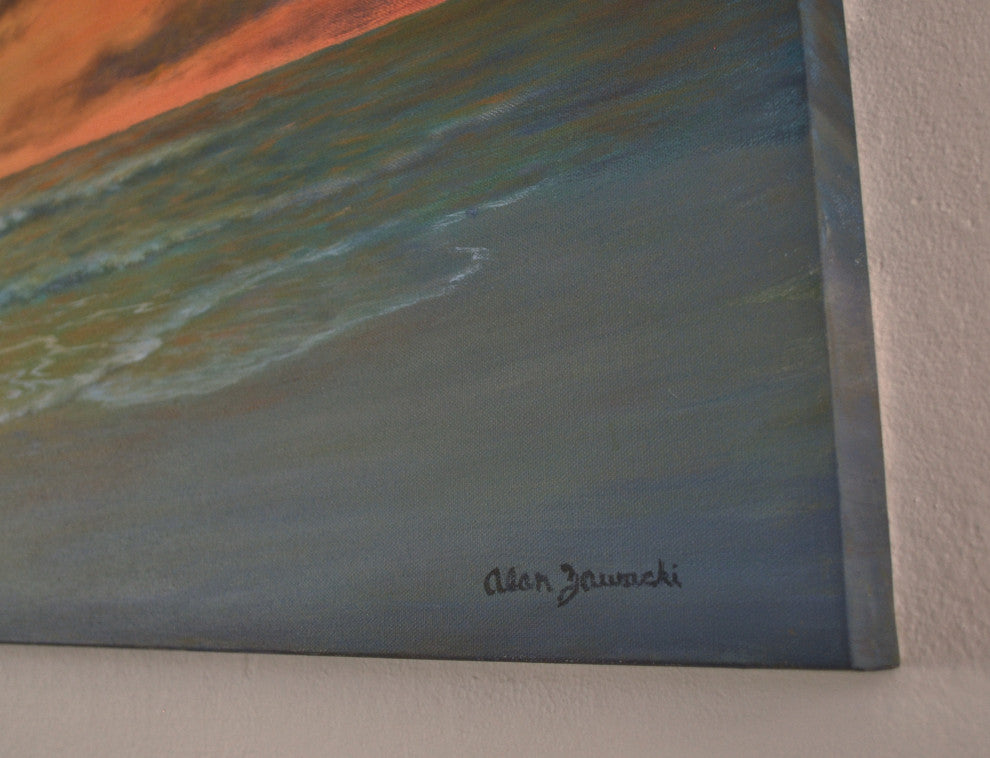 "Sunset Reflections" Original Tropical Sunset Seascape Fine Art Painting
