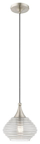 Livex 40643-91 1-Light Brushed Nickel Mini Pendant, Brushed Nickel