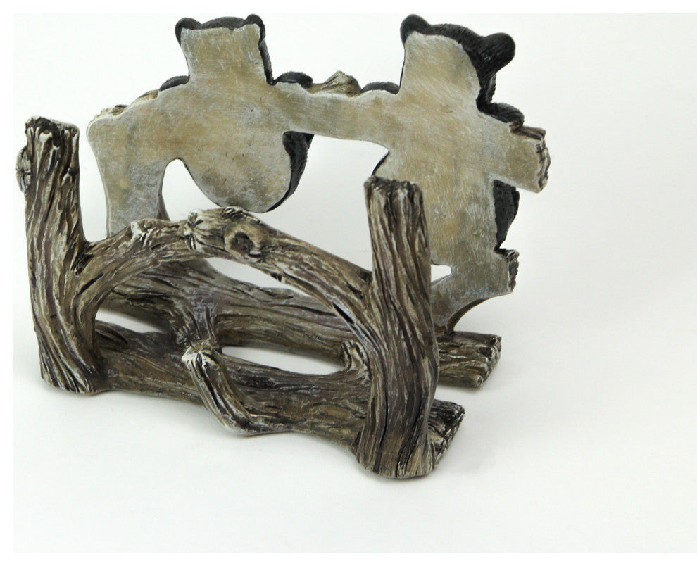 Lodge Design Black Bears on Trees Cast Polyresin Napkin Holder