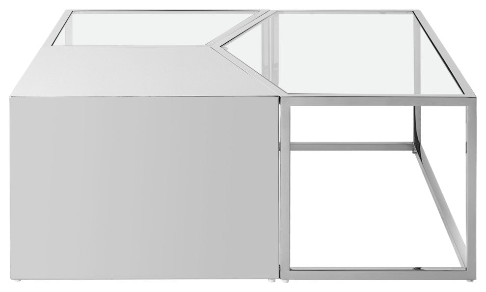Inspired Home Thayer Table, 3 Pieces, Chrome