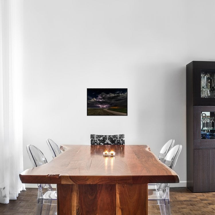 "Prairie Lightning" Framed Canvas Giclee by Christian Skilbeck, 23x16"