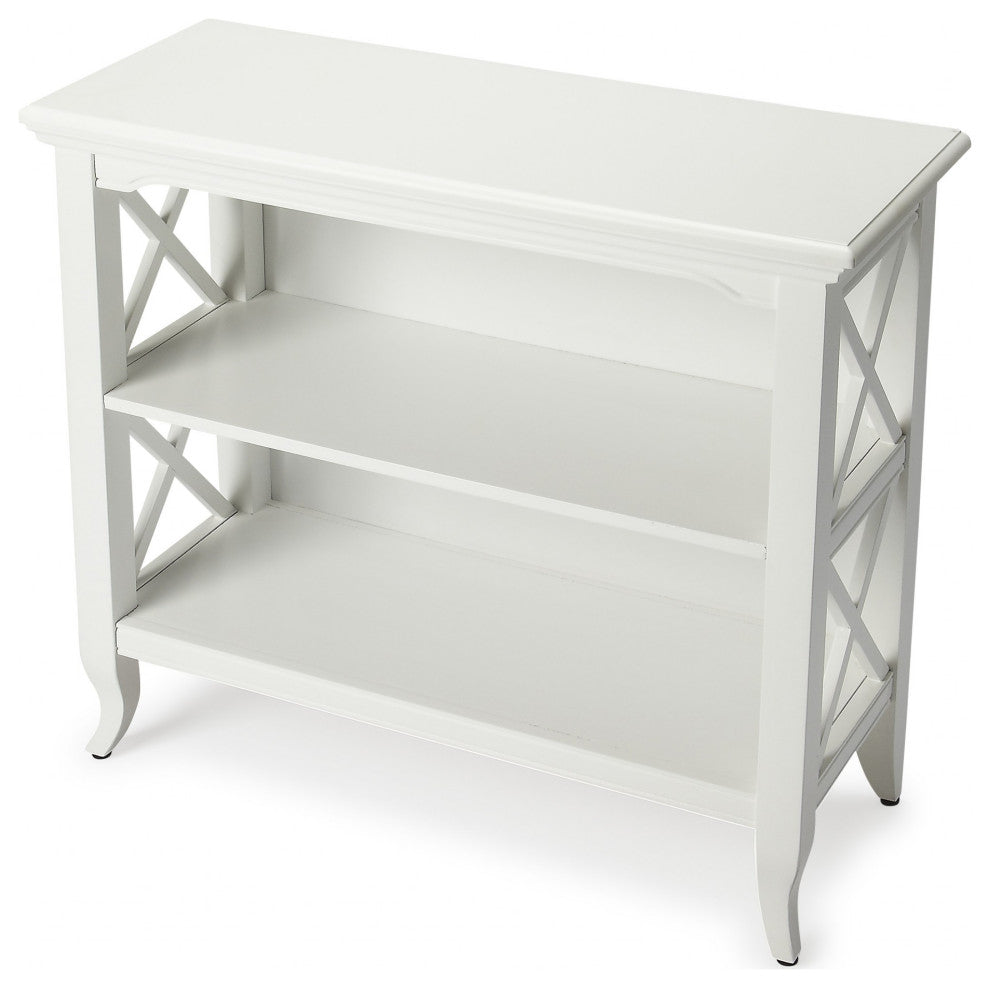 Newport Glossy White Low Bookcase