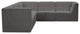Relax Velvet Upholstered 5-Piece L-Shaped Modular Sectional, Grey