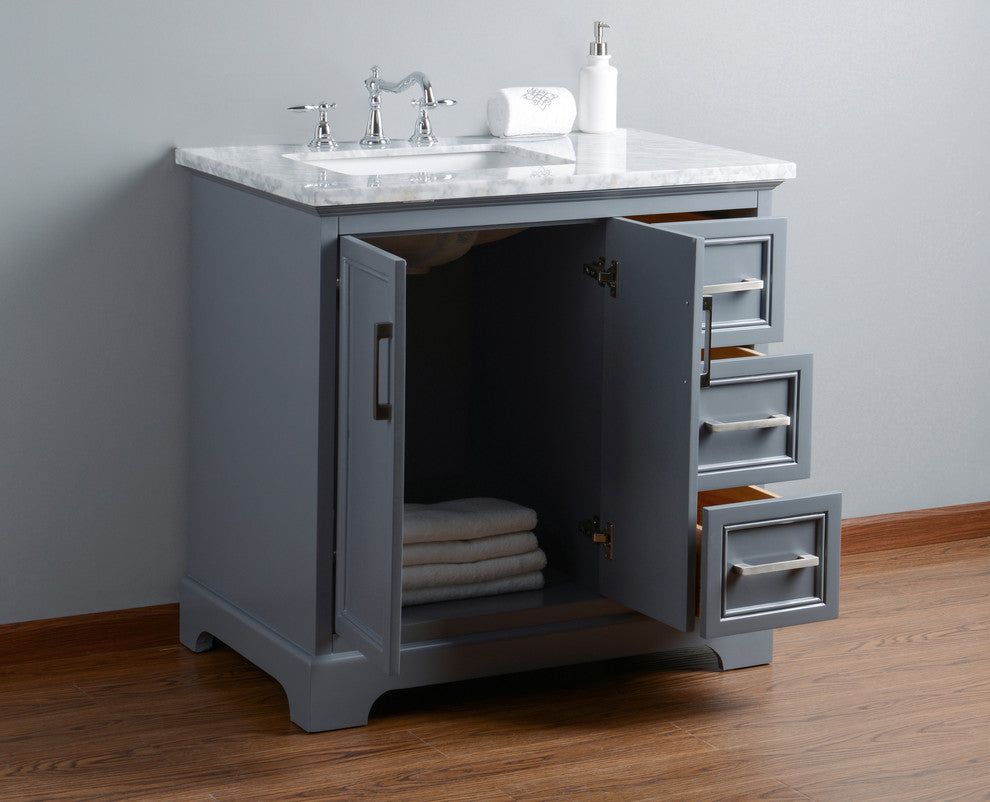 Ariane Bathroom Vanity, Gray, 36" Single Sink