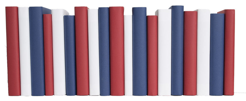 Decorative Books - Americana Paper Wrapped - Red and Blue Books By The Foot