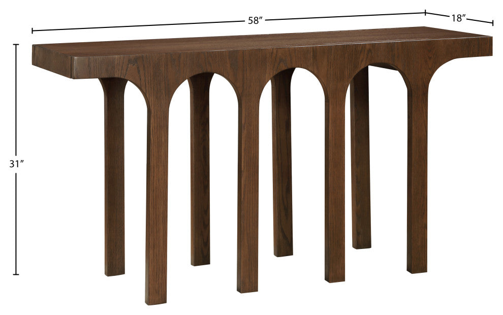 Westfield Console Table, Black, 58" Wide, Brown, 58"wide, Console Table