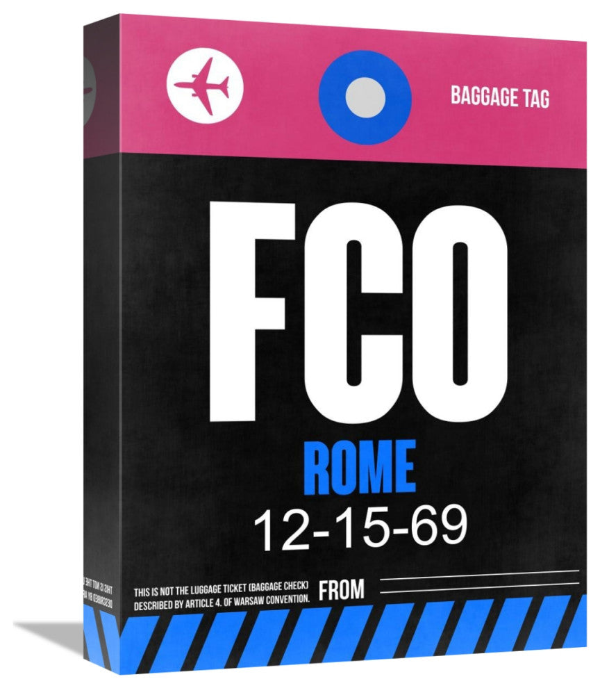 "FCO Rome Luggage Tag 2" Fine Art Print