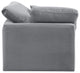 Indulge Upholstered Modular Chair, Grey, Down Stuffed Velvet, Corner Chair