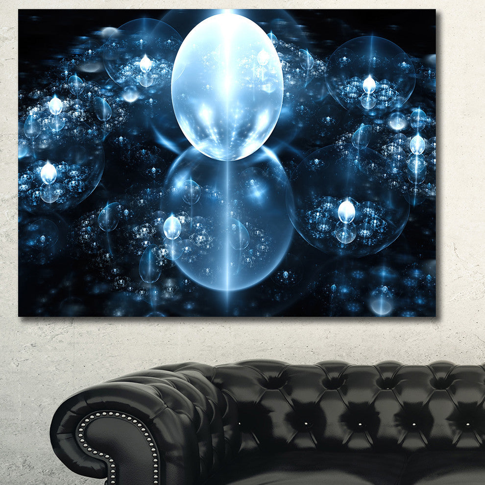 Blue Water Drops on Mirror, Abstract Wall Art Canvas, 40x30