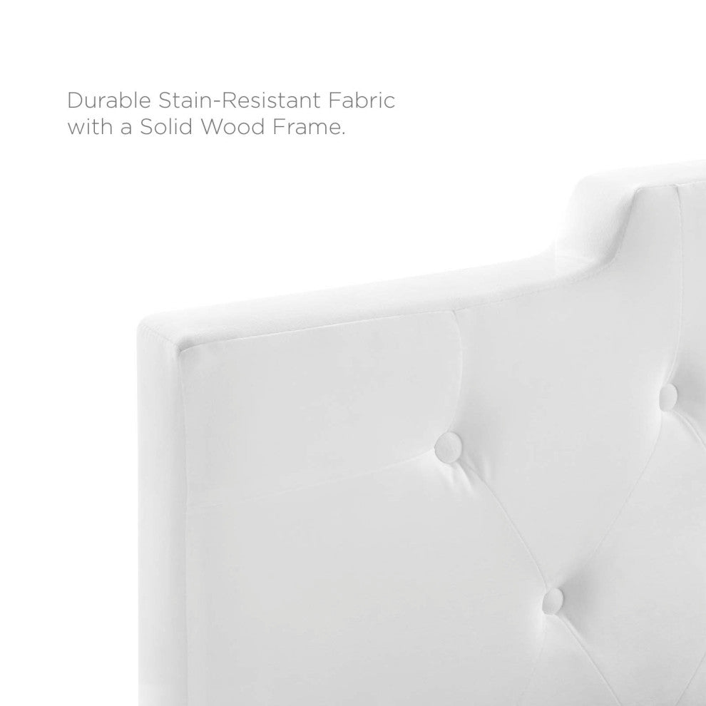 Tufted Headboard, Full Queen Size, Velvet, White, Modern Contemporary, Bedroom